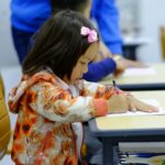 Girl writing
